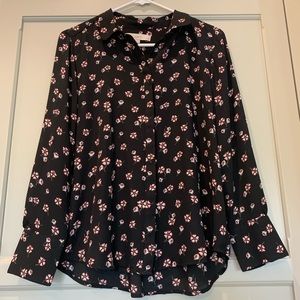 Black floral Loft Utility Blouse